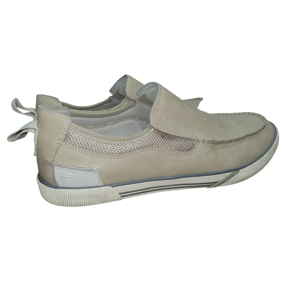 Skechers Men's Tan Leather Outdoor Boat Deck Fishing Slip On Shoes Size 13